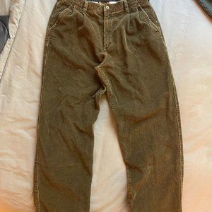 Croft & Barrow MENS wide wale Brown corduroy Pleated pants 34x32 100% cotton